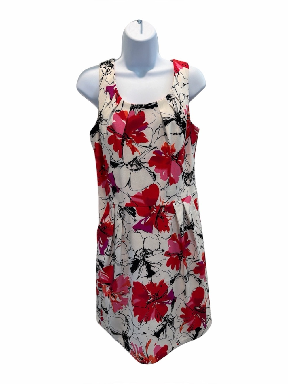 PERCEPTIONS NY Red Floral Sleeveless Dress size 12